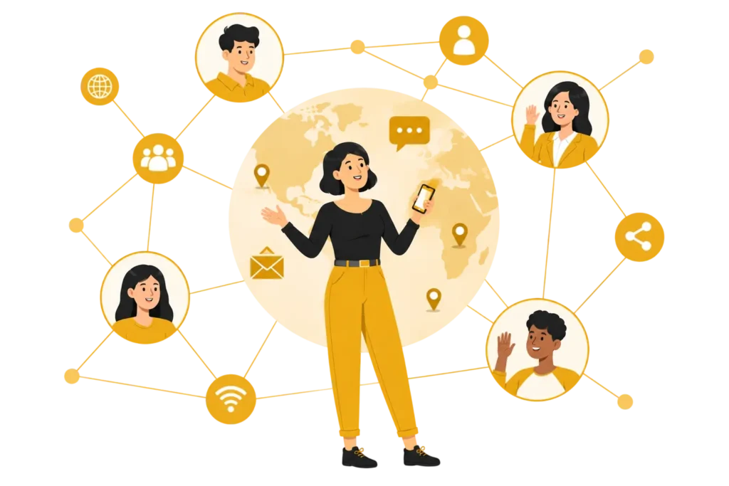 Global network connections in conversation