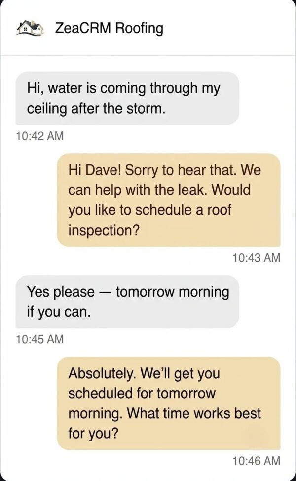 Automated Roofing Lead Journey